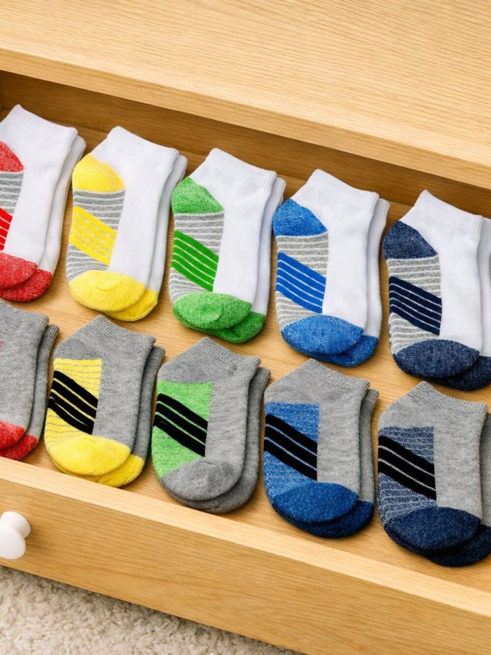 Cat & Jack Kids’ Low‑Cut Socks 10‑Pair Pack – Size S 5½–8½ (Unisex)